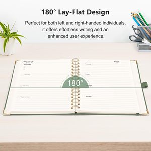 Tùy Chỉnh A5 14.5X21Cm Máy Tính Xách Tay Hàng Tuần Hàng Tháng Tạp Chí 100gsm Giấy Vàng Kim Loại Da Tùy Chỉnh Nhật Ký Kế Hoạch Da - Product Image 4