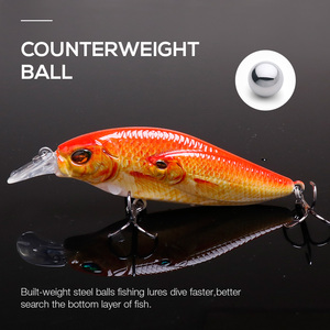 VTAVTA 12.5cm,10.5g leurres de pêche Minnow Crank Bait Crankbait Bass Baits Set Kit Tackle Treble Hook - Product Image 5