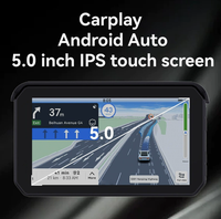 Kamera Dasbor Motor 5 Inci Tahan Air IP67 Wireless CarPlay Android Auto Dual 1080P GPS Navigasi Perekam