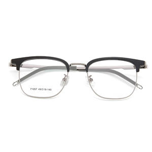 Monturas de Gafas Unisex Voss con Media Montura 71057, Lentes Acrílicas, Diseño Cuadrilateral Lineal de Marco Estrecho - Product Image 1