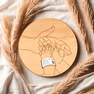 Porta Braccialetto Ricordo in Legno per Neonato, da Incidere, per <span class=keywords><strong>Nascita</strong></span> in Ospedale, Segnaposto di Compleanno Fai da Te - Product Image 1