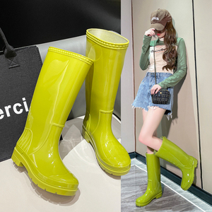 <span class=keywords><strong>Bottes</strong></span> <span class=keywords><strong>de</strong></span> <span class=keywords><strong>pluie</strong></span> tendance pour femmes, chaussures aquatiques à tige haute avec semelle intérieure en EVA, imperméables, antidérapantes, chaussures <span class=keywords><strong>de</strong></span> travail en caoutchouc - Product Image 5