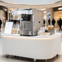 Machine à glaces à trois saveurs de haute qualité, corps en acier inoxydable, pour la vente en gros en usine, facile à nettoyer