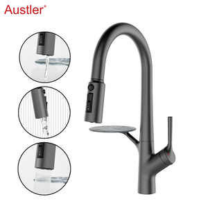 Grifo de cocina monomando de un solo orificio <span class=keywords><strong>Tik</strong></span> <span class=keywords><strong>Tok</strong></span> 2026 negro mate con rociador extraíble para encimera - Product Image 3