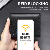 Dompet Kulit Asli Buatan Tangan SCHLATUM untuk Pria, RFID Slim Wallet Vintage dengan Penutup Terbuka, Klip Uang Kasual Kapasitas Besar, Kulit Sapi Pendek