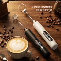 Mousseur à lait électrique ergonomique pour boissons protéinées, sans BPA, en plastique léger, mousseur à lait électrique portatif