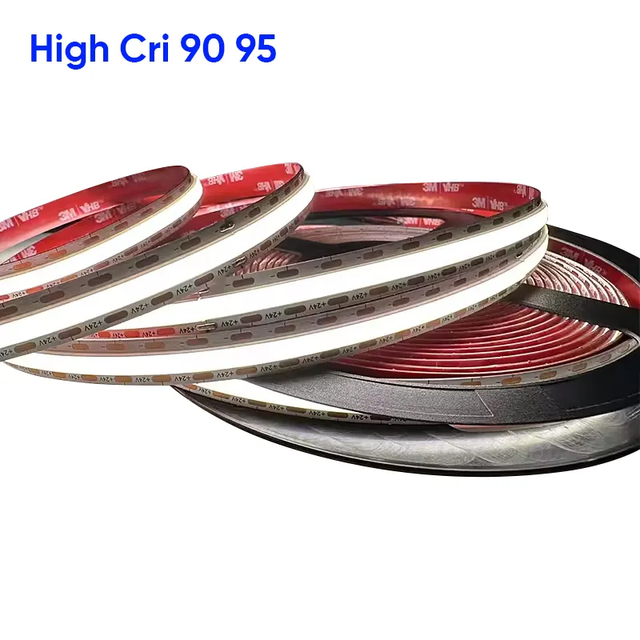 DDO High Quality CRI 90/95 COB LED Strip 10mm 608 LEDs 2700K-6500K Tunable CCT 24V DC with 3-Year Warranty