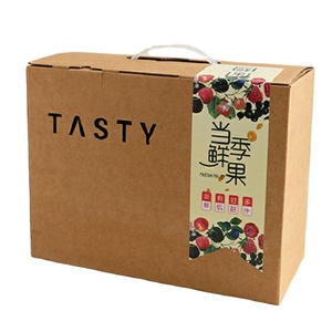 Portable <b>Kraft</b> Corrugated Embossed Fruit Packaging <b>Box</b> with Custom Logo Recyclable Foldable Carton for Fresh Fruit Gift Shipping - Product Image 3