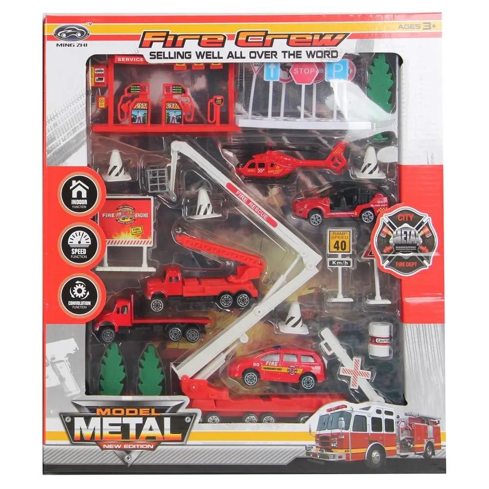 Mainan Diecast plastik, Set mesin Die Fire logam cor Diecast mobil Aloi untuk hadiah anak-anak uniseks kotak mainan HW tanpa baterai