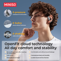 Headset Nirkabel Miniso MS180 OWS Mikrofon Ganda ENC Panggilan HD Tampilan Daya Headset Olahraga Headset Terjemahan