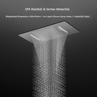 Ensemble de douche mural intelligent à température constante avec affichage numérique, en cuivre massif, à jet de pluie, de haute qualité