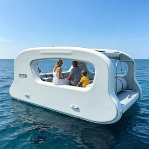 Plateforme <span class=keywords><strong>de</strong></span> yacht électrique gonflable portable <span class=keywords><strong>de</strong></span> luxe pour les centres <span class=keywords><strong>de</strong></span> villégiature, bateau flottant pour 6 à 8 personnes avec sol antidérapant - Product Image 1