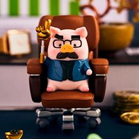 Caja Sorpresa Auténtica TOYZEROPLUS LuLu la Cerdita con Figura Decorativa Flocada de la Serie El Cerdo Ocupado en el Trabajo