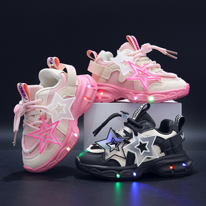 Zapatos Deportivos para Niños 2025, Malla Transpirable, con Luces LED, Zapatos para Correr, Zapatos Deportivos Casuales Luminosos para Niños - Product Image 1