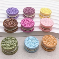 Breloque de sac porte-clés DIY en résine, motif biscuit sandwich chocolat 3D, trou droit, irisé UV, pour enfants, accessoires pour cheveux