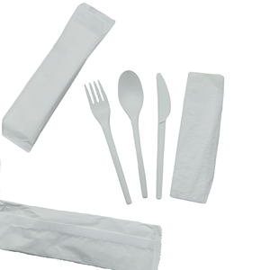 Ensemble de couverts robustes et compostables en CPLA PLA pour steak et salade, idéal pour la restauration et le camping - Product Image 2