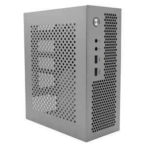 Boîtier d'ordinateur portable mini avec ventilateur, en aluminium, format ATX, tour moyenne horizontale, produit en stock - Product Image 1