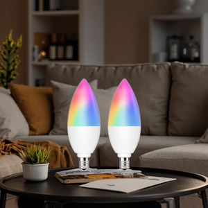 Wific37 thông minh <span class=keywords><strong>LED</strong></span> Candle <span class=keywords><strong>Bulb</strong></span> cho Bluetooth điều khiển từ xa thay đổi màu sắc AC DC Power E14 cơ sở PC chống cháy nổ phản ánh - Product Image 6