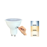 Bombilla LED Regulable de 6W, 110V/230V, GU10, Tricolor (3000K, 4000K, 6000K), Tipo Foco