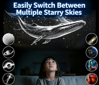 Mini proyector, luz nocturna, lámpara de ambiente de cielo estrellado respetuosa con los ojos para dormir en el dormitorio