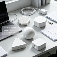 Boîtier de capteur intelligent en plastique blanc sur mesure moulé par injection, boîtier d'appareil IoT, boîte électronique OEM ODM
