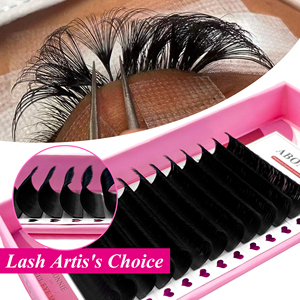 Abonnie Russian Volume Lash Bandejas Extensiones de pestañas de Cachemira <span class=keywords><strong>Negro</strong></span> mate Extensiones de pestañas de visón veganas oscuras - Product Image 5