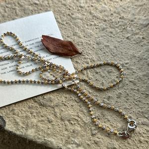 Collar de Plata Pura S925 Wenchi con Cuentas Finas, Diseño de Cielo Estrellado, Cadena Sencilla, Estilo Francés Vintage, Diseño Sencillo y Exclusivo, China - Product Image 1