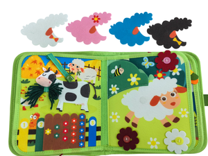 3D Của Tôi Đầu Tiên Trang Trại Cuốn Sách Giáo Dục Trẻ Mới Biết Đi Cảm Giác Đồ Chơi Trang Trại Chủ Đề Cảm Thấy Bận Hội Đồng Quản Trị Di Động Montessori Giáo Dục Công Cụ - Product Image 3