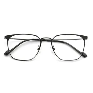 सनी रेट्रो वर्ग चश्मा धातु काले चिंतनशील फैशनेबल चश्मा mens ऑप्टिकल फ्रेम