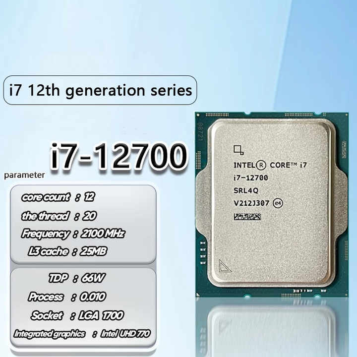 Intel Core i7 12700 2.1GHz12コア20スレッドCPUプロセッサ用10NML3 