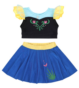 Maillot de bain deux pièces pour filles, princesse, volants, costume fantaisie S <span class=keywords><strong>Belle</strong></span>, vêtements de plage pour tout-petits, robe de princesse d'été - Product Image 3
