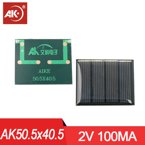 แผงโซลาร์เซลล์โพลีคริสตัลไลน์ Aike ขนาด 50.5x40.5 มม. 2V 100mAh พร้อมรูตรงกลางสำหรับงาน DIY - Product Image 2