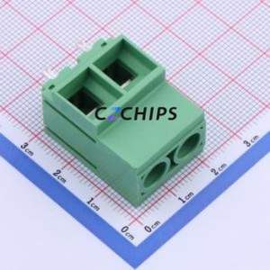 DB135-10.16-2P-GN-P Screw Terminal Block P=10.16mm Connector ( Construction: 1x2P )( Pitch: 10.16mm )( Color: Green ) - Product Image 1