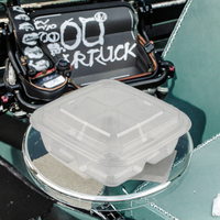 Boîtes à lunch jetables écologiques en plastique PP avec compartiments isolés, couvercles à joint de sécurité, portables pour plats à emporter, sushis, salades
