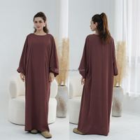 Abaya d'allaitement élégante Brion pour femmes - Robe islamique de Dubaï avec fermeture éclair frontale pour un allaitement facile et un port quotidien confortable