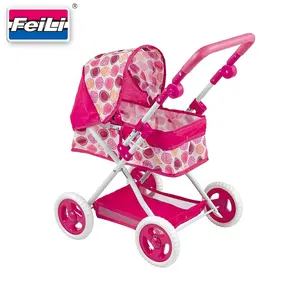 Fei Li Bestseller Luxe Metalen Pop Kinderwagen Wandelwagen Voor Baby Pop Babypop Kinderwagen Wandelwagen Meisjes Speelgoed