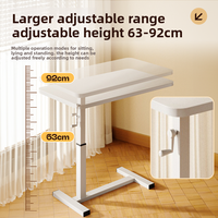 Table d'appoint moderne et portable à hauteur réglable pour ordinateur, avec roulettes, pour chevet, bureau ou canapé, en PVC