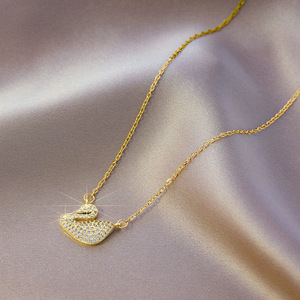 New Stainless Steel <strong>Jewelry</strong> Elegant Temperament White <strong>Swan</strong> Fine <strong>Jewelry</strong> Sets Zircon Necklaces for Women Necklace - Product Image 1