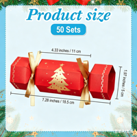 Kit de Cracker Navideño Sin Explosión, Recuerdos para Mesa de Fiesta de Navidad, Copo de Nieve, Reno, Cajas de Dulces DIY para Fiesta de Navidad, Cena Festiva