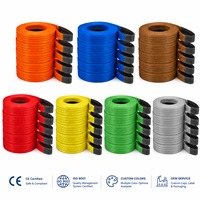 Sangle de levage en polyester double plis à œillets plats, norme EN 1492-1, 10 tonnes, sur mesure OEM, avec facteur de sécurité 7:1 pour grue