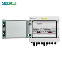 Boîtier de Combinaison DC Étanche IP65 500V 2 Chaînes 2 Entrées 2 Sorties pour Système Solaire Photovoltaïque avec SPD, MCB et Fusible avec Éclairage