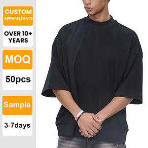 Camiseta Personalizada con Logotipo de Alta Calidad, Lisa, Gruesa, con Hombros Caídos, 100% Algodón, Impresión al por Mayor, Bordado para Hombre - Product Image 2