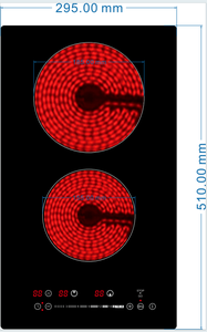 Olyair 2-Burner Cooktop Kid Safety Lock LED Touch Control <b>Plug</b>-in <b>Timer</b> Built-In Glass 63A Ceramic Household - Product Image 3