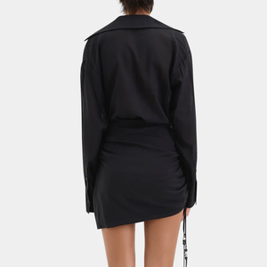 Vestido Casual de Algodón Popelín para Mujer, Diseño Otoñal, Cómodo, Sexy, con Escote en V Profundo y Manga Larga - Product Image 2