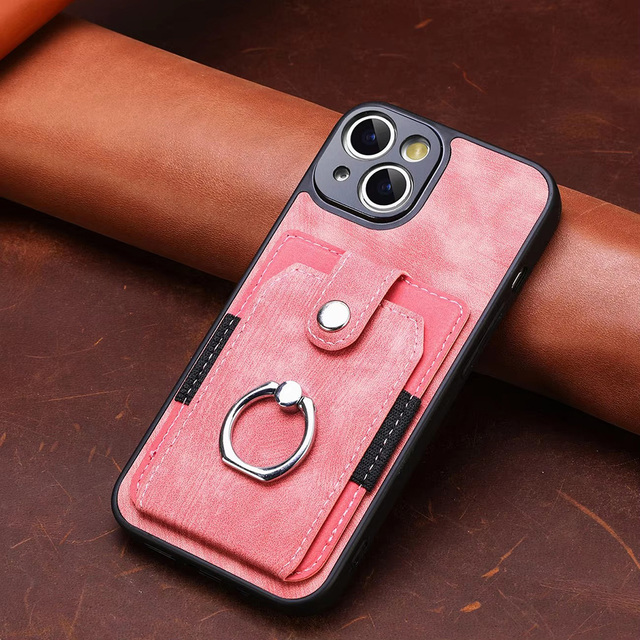 For Samsung Galaxy S35 S25 S24 S23 S22 S21 S20 Ultra Plus 5G Retro Skin-feel Ring Card Wallet Phone Case