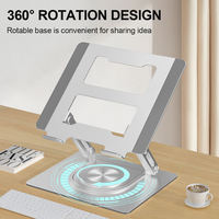 Support de tablette et d'ordinateur portable en alliage d'aluminium de luxe, rotation à 360 degrés, dissipation de la chaleur, pliable, réglable en hauteur