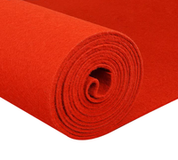Red Brushed Carpet Roll Anti slip for Indoor and Outdoor Use in Wedding Exhibitions Opening Stages and Events