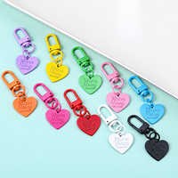 Porte-clés en métal couleur bonbon avec fermoir à gâchette et breloque cœur, en gros, pour sacs à main, sacs, artisanat DIY et accessoires