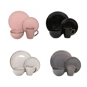 Ensembles de dîner chinois/ensembles de <span class=keywords><strong>vaisselle</strong></span> en céramique de couleur unie/ensembles de dîner en <span class=keywords><strong>porcelaine</strong></span> de noël ensemble de dîner en céramique 16 pièces - Product Image 4