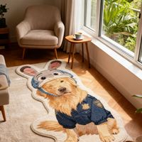 Tapis de sol en fausse fourrure de cachemire à motif de dessin animé mignon en forme d'alien, tapis de chevet doux, décoration de salon